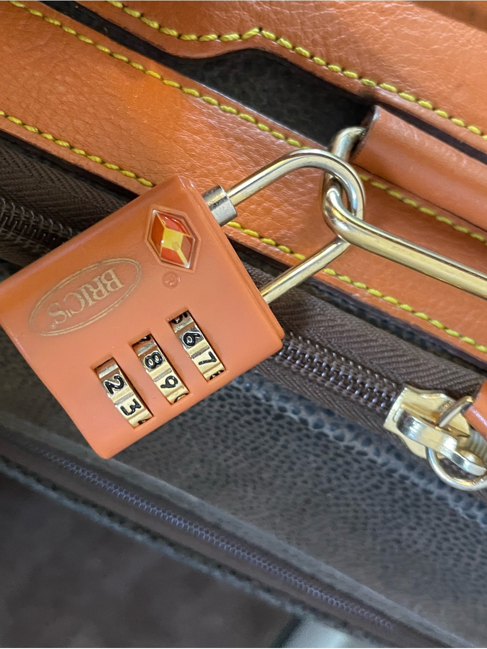 Bric's Dark Brown and Orange Carry-On Suitcase - Picture 14 of 16